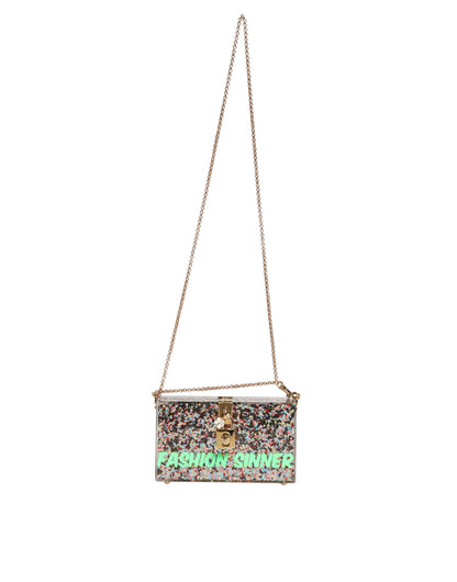 Dolce & Gabbana Multicolor PurseBox Fashion Sinner Glitter Crossbody Bag