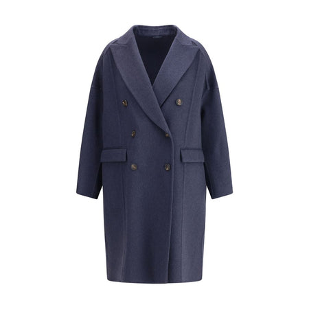 Brunello Cucinelli Blue Cashmere Coat