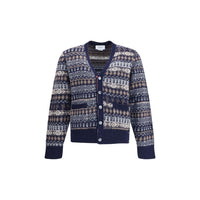 Thom Browne Blue Wool Cardigan