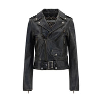 Golden Goose Black Calf Leather Bos Taurus Biker Jacket