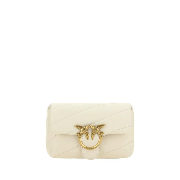 PINKO White Calf Leather Bos Taurus Shoulder Bag by PINKO