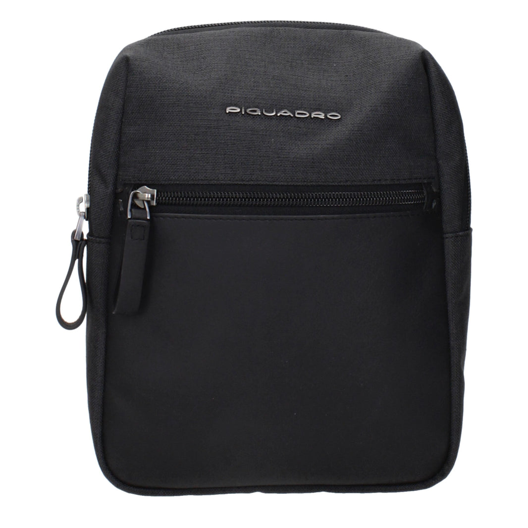 Piquadro Black Fabric Crossbody Bags