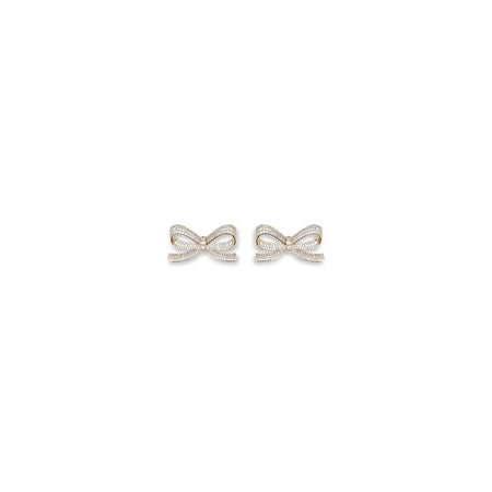 Self-Portrait GOLD CRYSTAL BOW EARRINGS