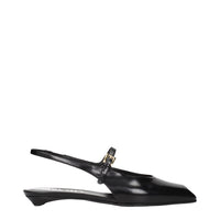 Prada Black Leather Flat Sandals