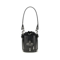 Vivienne Westwood Black Calf Leather Bos Taurus Backet Bag