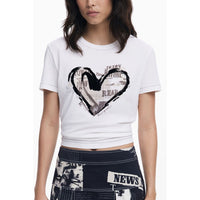Desigual White Cotton Women T-Shirt