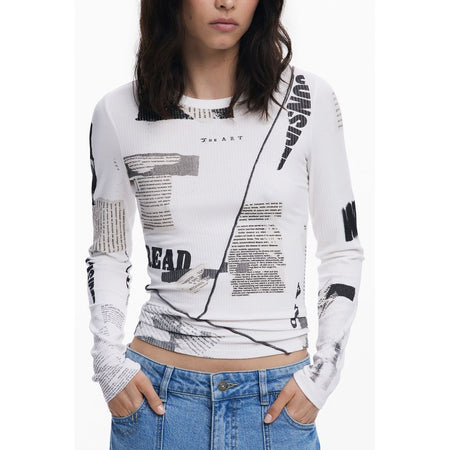 Desigual White Elastane Women Top