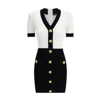 Balmain Braided pattern midi Dress