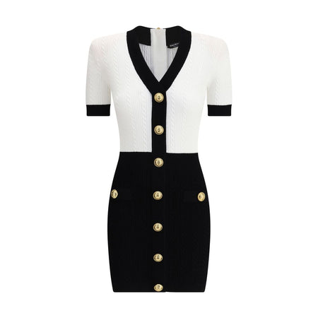 Balmain Braided pattern midi Dress