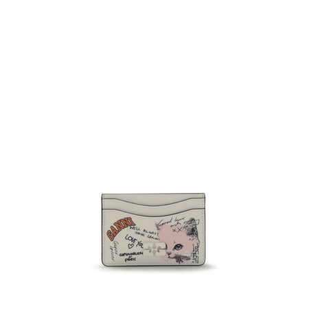 Ganni GANNI CARD HOLDER CAT SIGNATURE