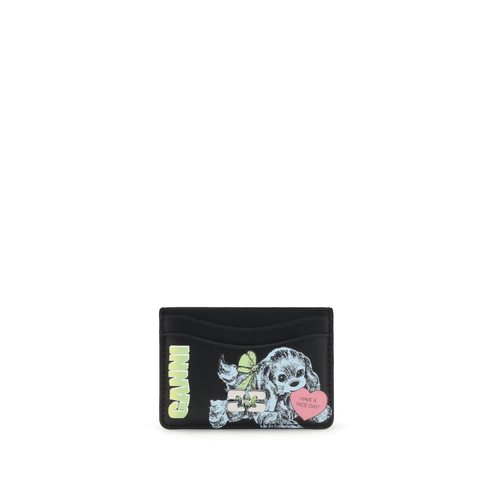 Ganni GANNI CARD HOLDER BLUE DOG