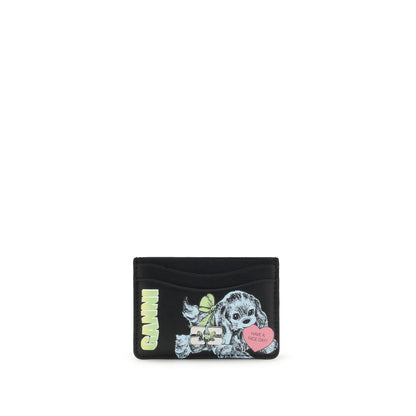 Ganni GANNI CARD HOLDER BLUE DOG