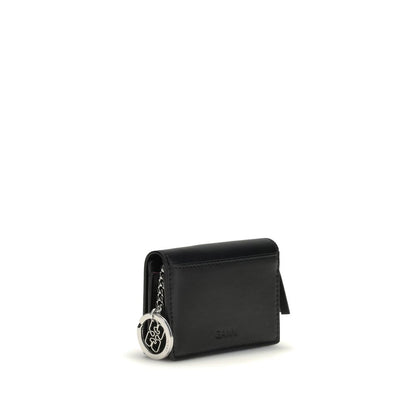 Ganni GANNI CARD HOLDER WITH FLAP BLUE DOG