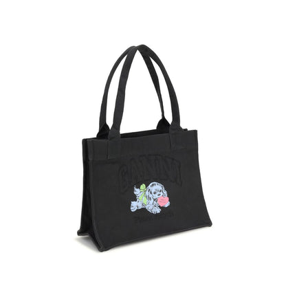 Ganni LARGE EASY SHOPPER POCKET DOG PRINT