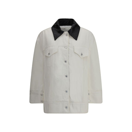 Givenchy Denim Jacket With Leather Collar