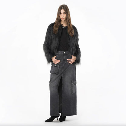 PINKO Black Cotton Skirt
