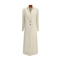 Di Stavnitser White Fleece Wool Coat