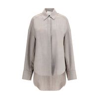 Di Stavnitser Gray Fleece Wool Dress Shirt