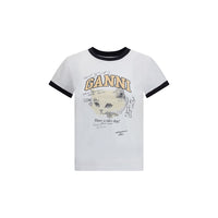 Ganni White Cotton T-Shirt