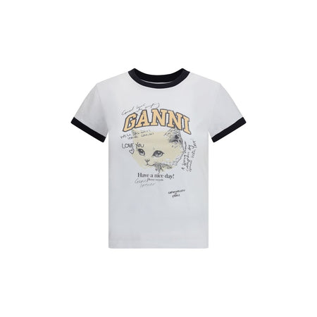 Ganni White Cotton T-Shirt
