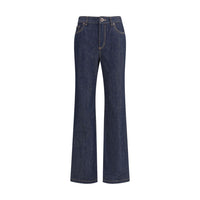 Alexander McQueen Blue Cotton Straight-Leg Jeans
