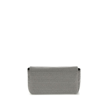 Brunello Cucinelli Gray Leather Shoulder Bag