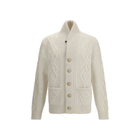 Brunello Cucinelli White Cashmere Cardigan