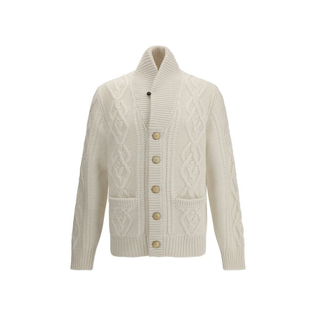 Brunello Cucinelli White Cashmere Cardigan