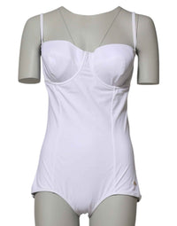 Dolce & Gabbana White Padded Balconette One Piece Swimwear
