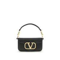 Valentino Garavani Black Calf Leather Bos Taurus Shoulder Bag