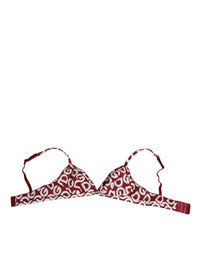 Dolce & Gabbana Red White Logo Mania Soft Cup Bra Underwear