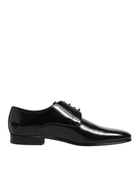 Dolce & Gabbana Black Calfskin Leather Derby Men Dress Shoes