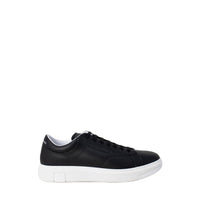 Armani Exchange Black Leather Low Top Sneakers