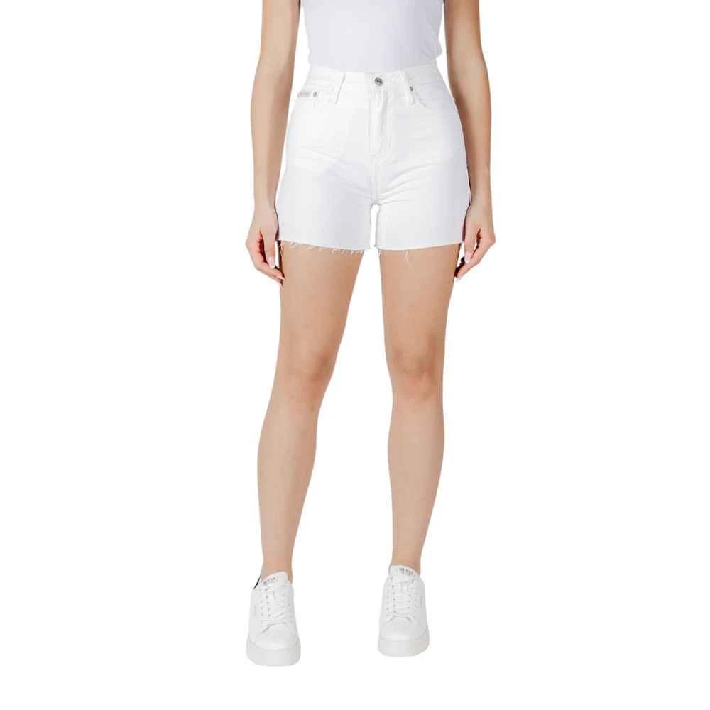 Calvin Klein Jeans White Cotton Shorts by Calvin Klein Jeans