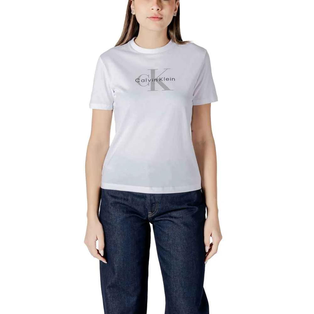 Calvin Klein Jeans White Cotton T-Shirt by Calvin Klein Jeans