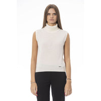 Baldinini Trend White Wool Sleeveles