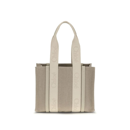 Chloé Beige Linen Shoulder Bag