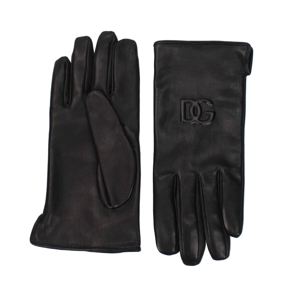 Dolce & Gabbana Black Leather Gloves