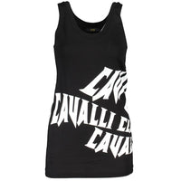 Cavalli Class Black Cotton Tank Top