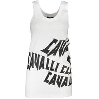 Cavalli Class White Cotton Tank Top