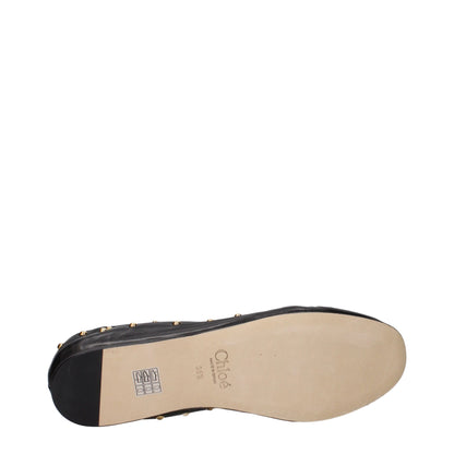 Chloé Black Leather Ballet Flats