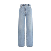 Valentino Light Blue Cotton High-Waisted Jean