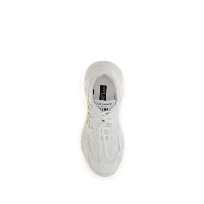 Dolce & Gabbana White Polyamide Athletic Sneakers