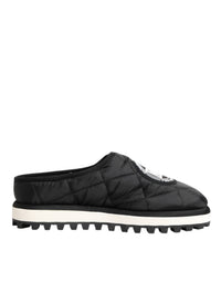 Dolce & Gabbana Black Nylon Low Top Slip On Sneaker Shoes