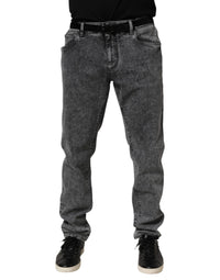 Dolce & Gabbana Gray Cotton Slim Fit Denim Trouser Jeans