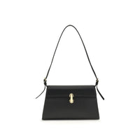 Savette Black Calf Leather Bos Taurus Shoulder Bag