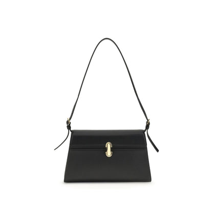 Savette Black Calf Leather Bos Taurus Shoulder Bag