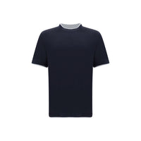 Brunello Cucinelli Blue Cotton T-Shirt