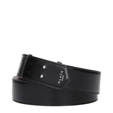 Alaïa Black Leather Regular Belt