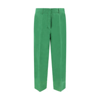 Max Mara Green Linen Casual Pants
